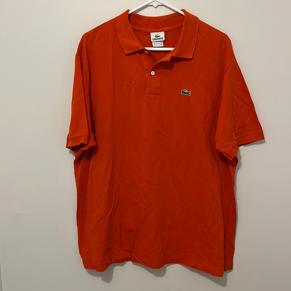 Men’s Lacoste Cotton Short sleeve Orange Polo shirt size 7 / XL